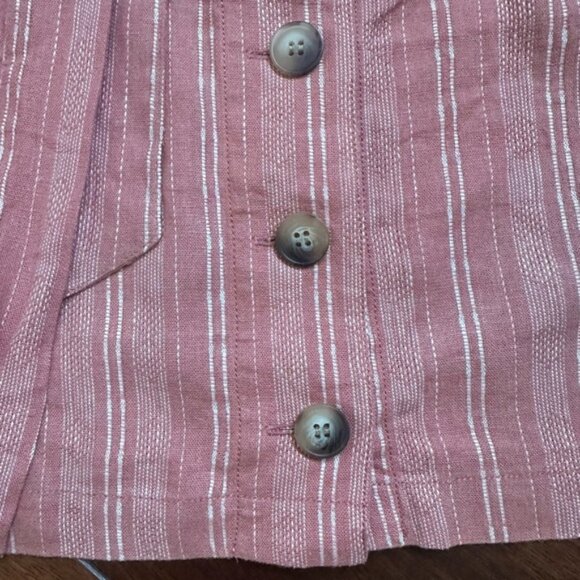 Top Shop Linen Blend paper bag Skirt 4P - Picture 3 of 7